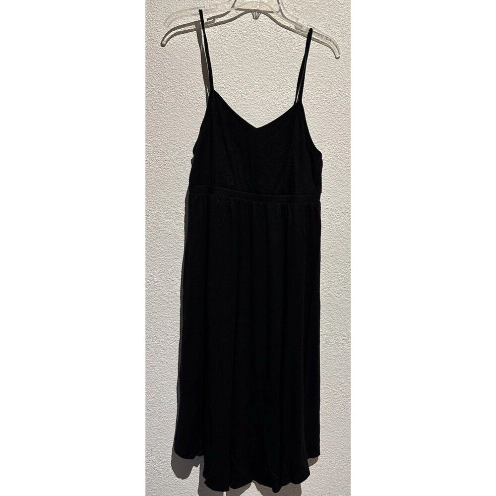 Stars Above Black Spaghetti Strap Dress XL Fit-and-Flare Empire Waist Cami Midi